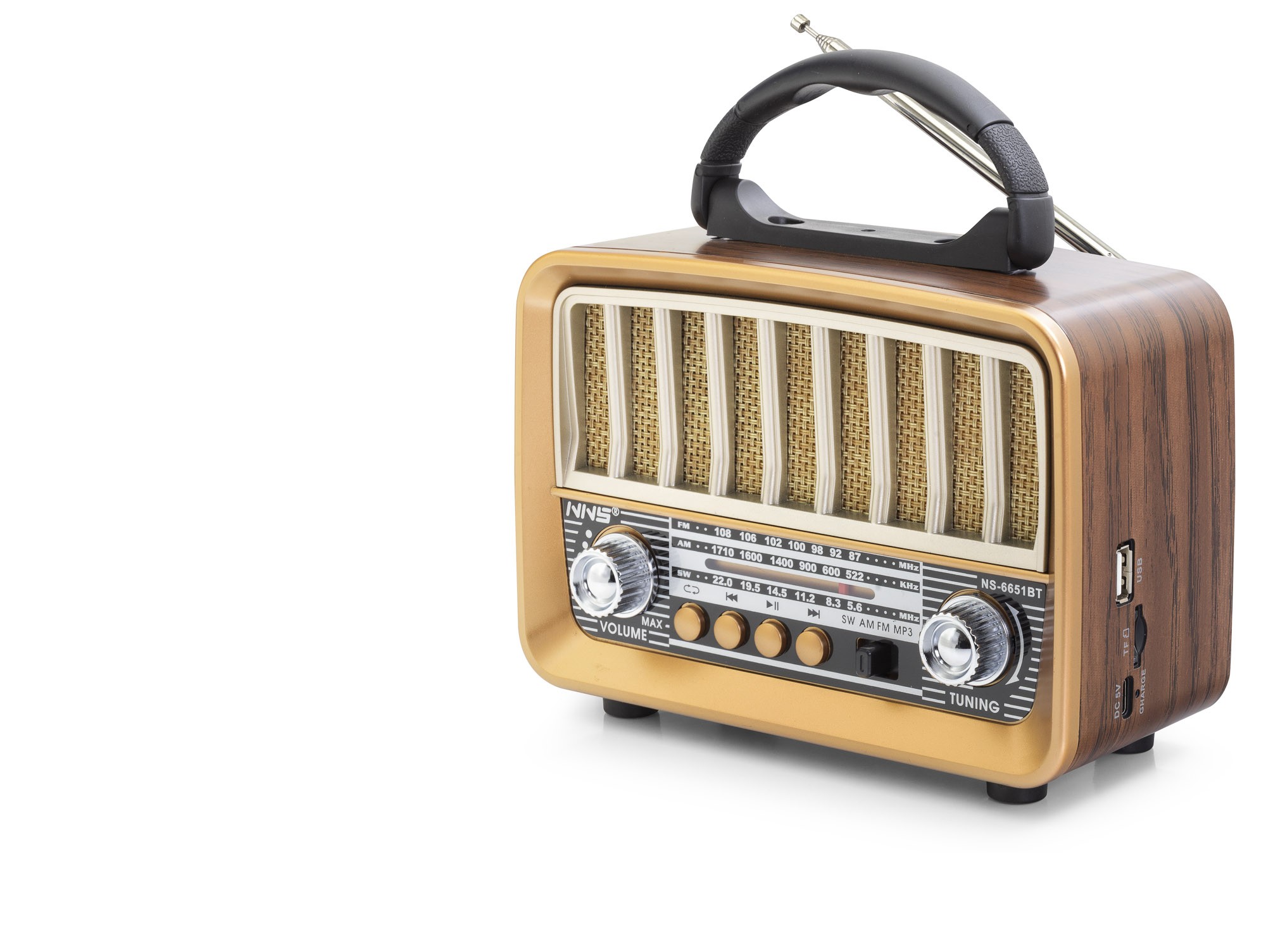 Bluetooth Nostaljik Hoparlör Fm 18 X 8.4 X 13.8 Cm NS6651BT