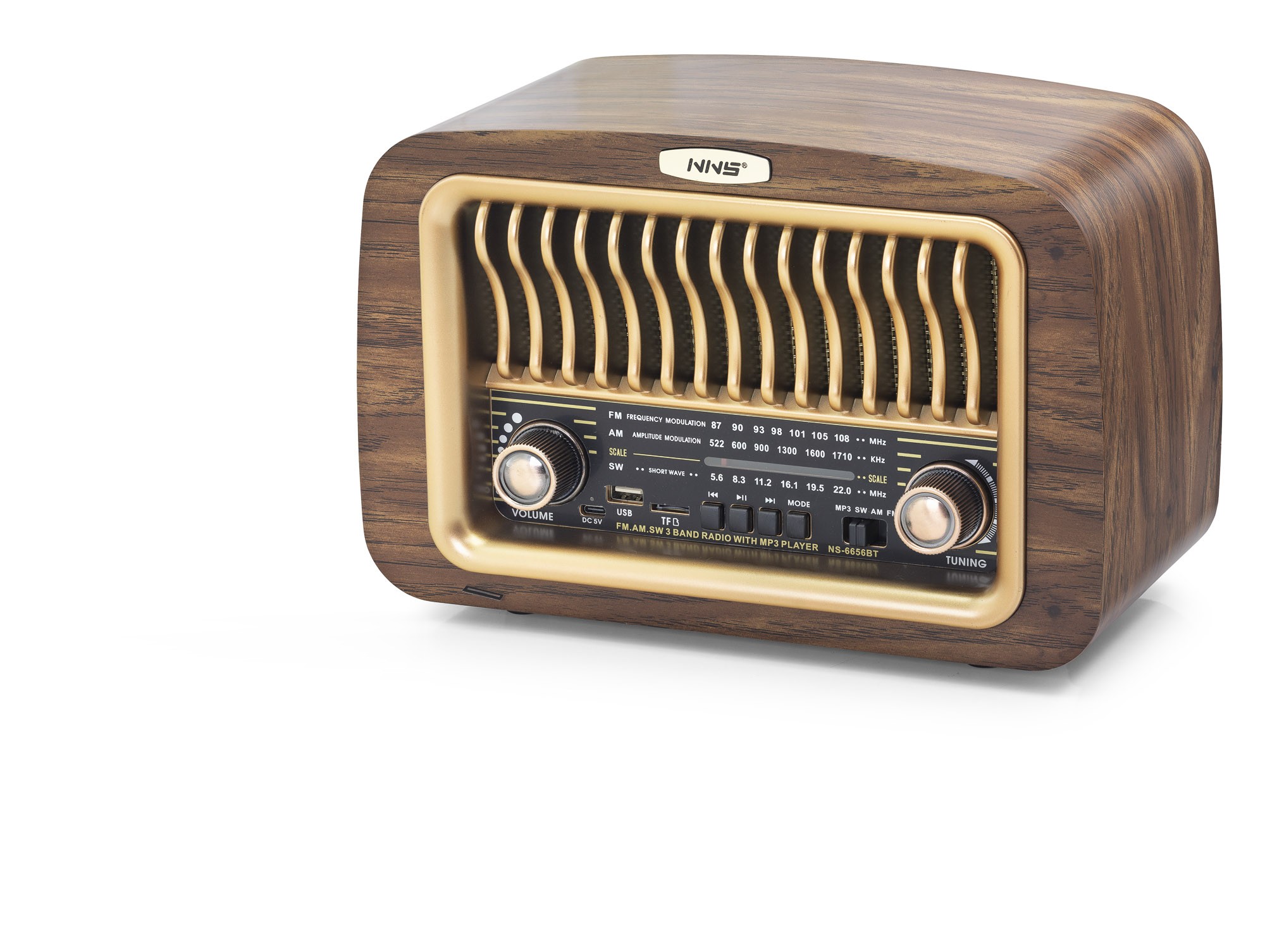 Bluetooth Nostaljik Hoparlör Fm 285 X 133 X 189 Cm NS6656BT