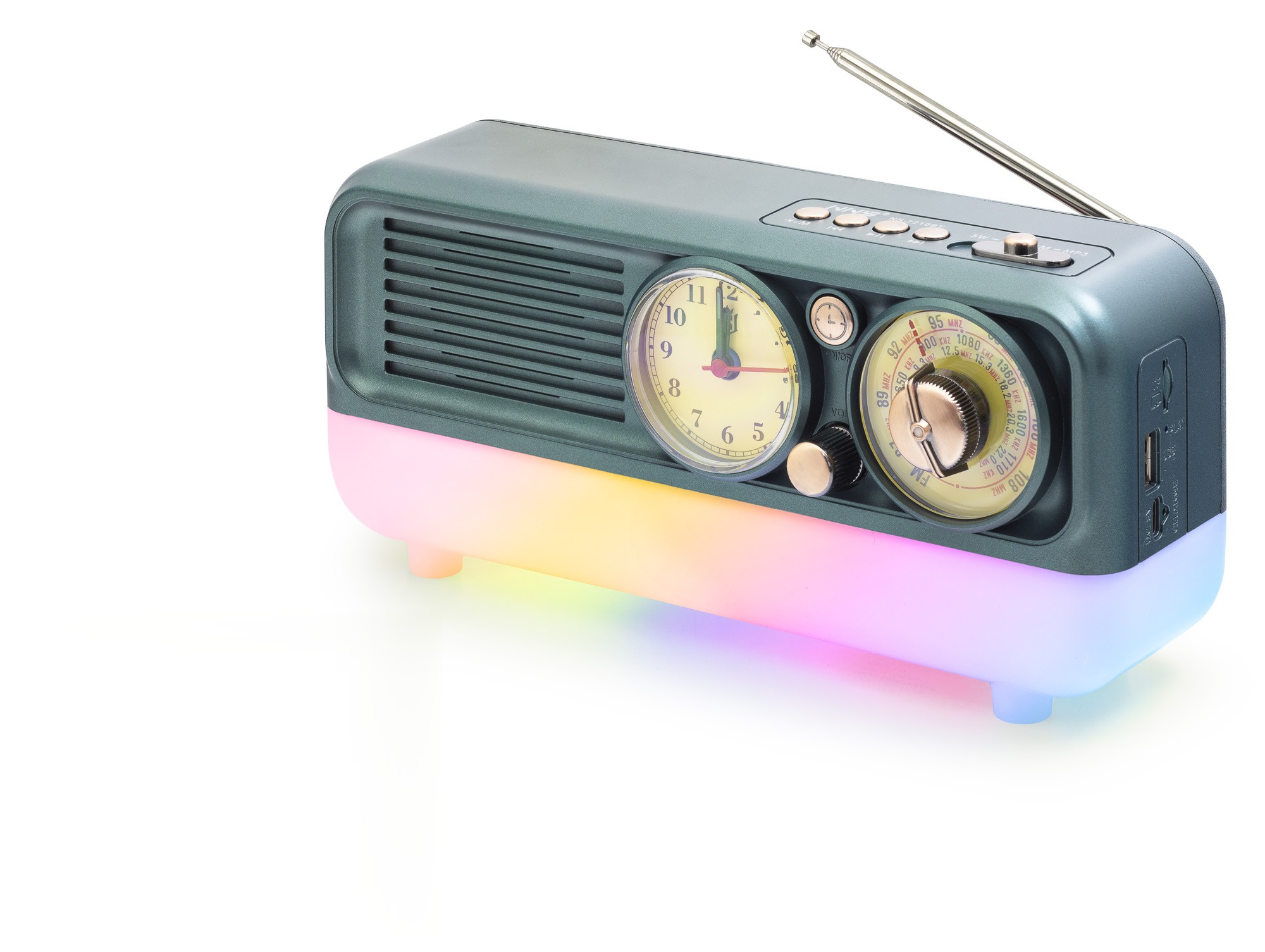 Bluetooth Nostaljik Hoparlör Fm Retro Saatli 18.1 X 11.9 X 19.8 Cm NS7210BT