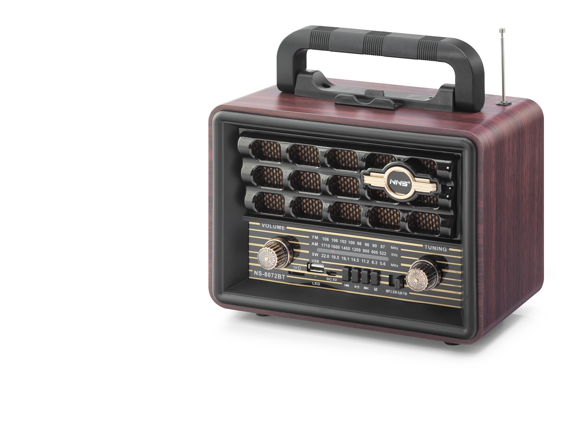 Bluetooth Nostaljik Hoparlör Fm 23.5 X 12 X 19 Cm NS8072BT