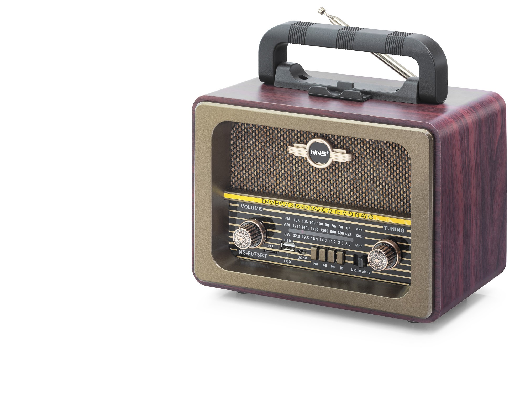 Bluetooth Nostaljik Hoparlör Fm 23.5 X 12 X 19 Cm NS8073BT