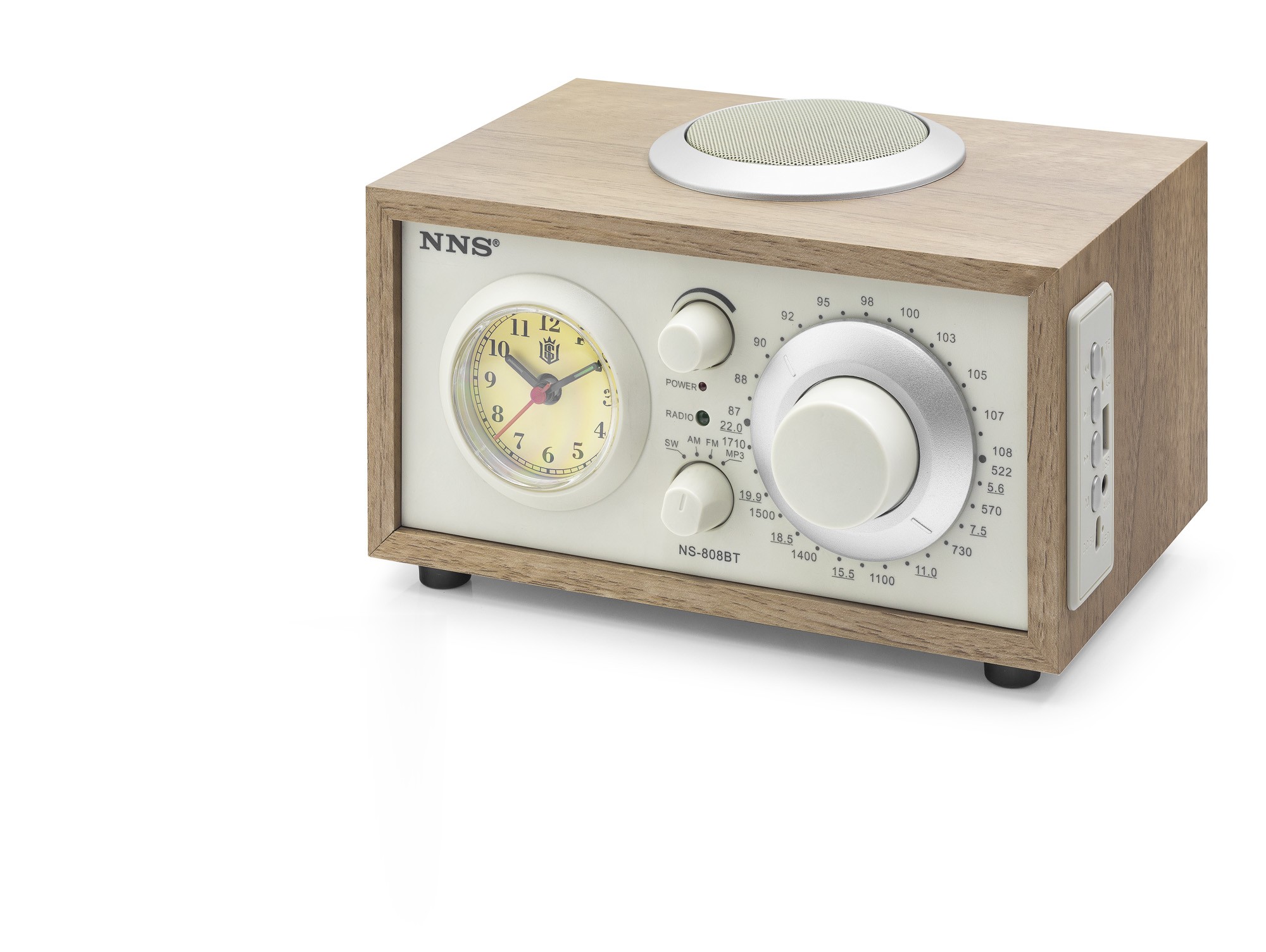 Bluetooth Nostaljik Hoparlör Fm Retro Saatli 217 X 160 X 130 Cm NS808BT