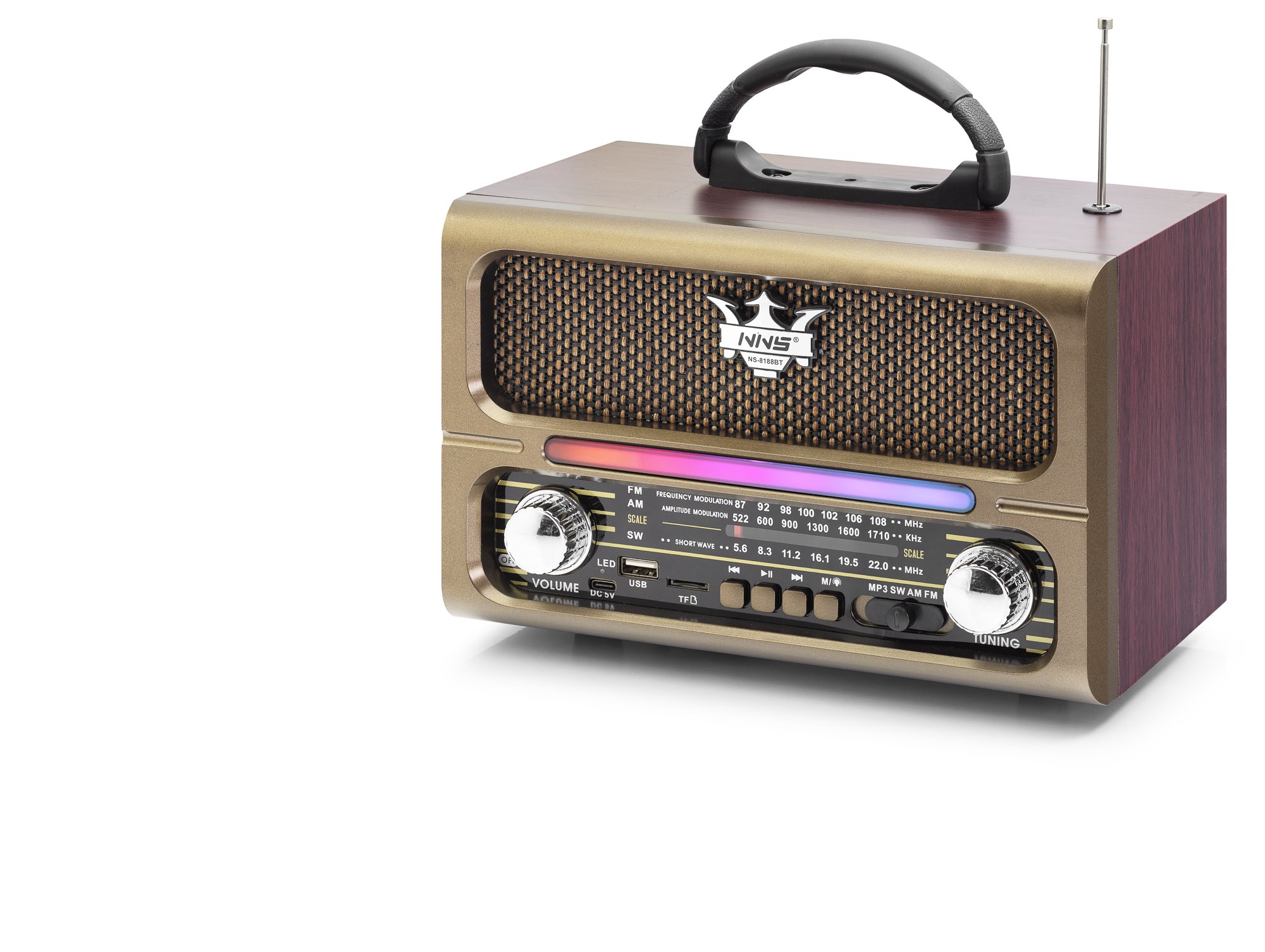 Bluetooth Nostaljik Hoparlör Fm 23 X 12.4 X 16.3 Cm NS8188BT