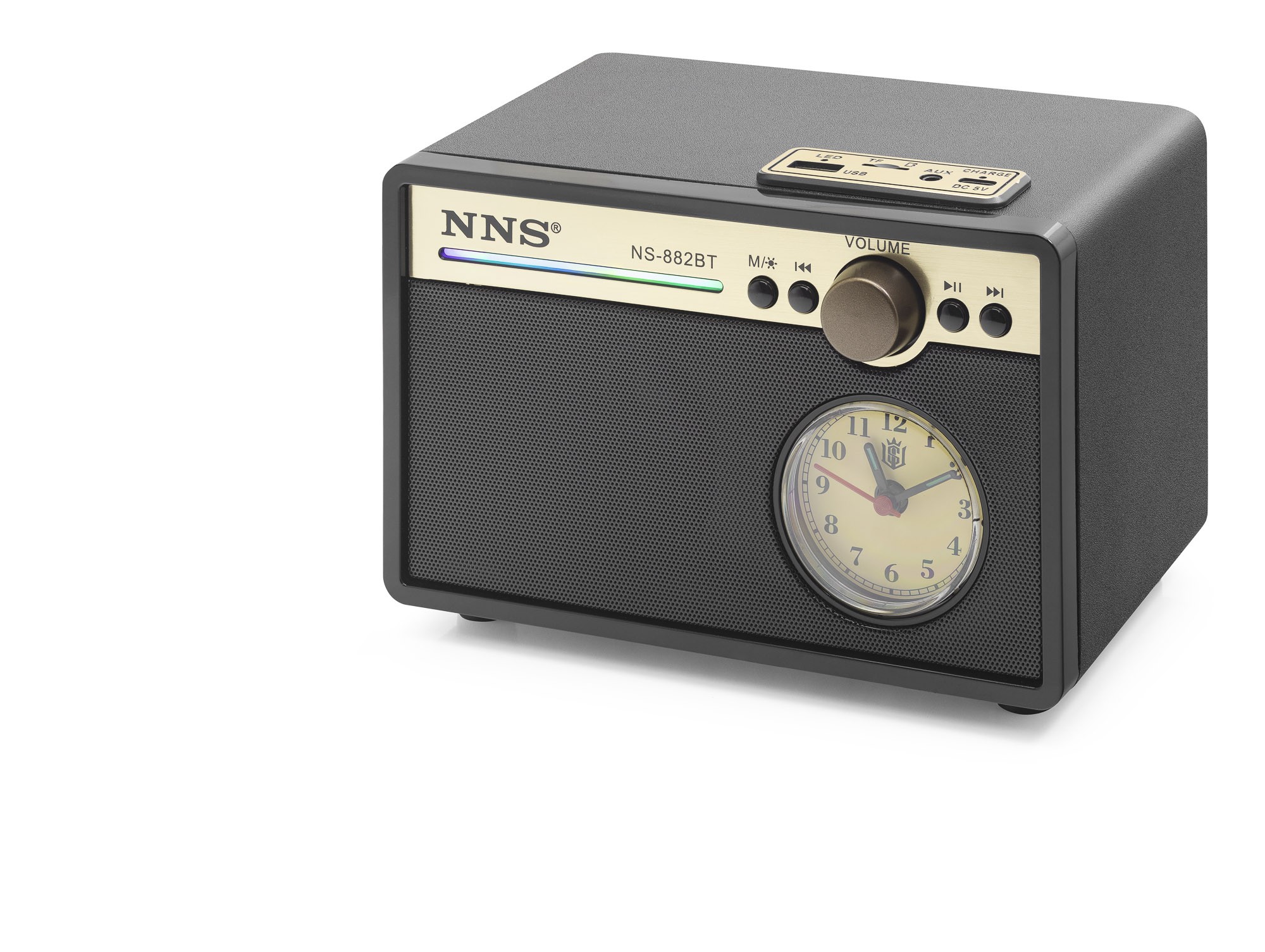 Bluetooth Nostaljik Hoparlör Fm Retro Saatli 187 X 137 X 130 Cm NS882BT