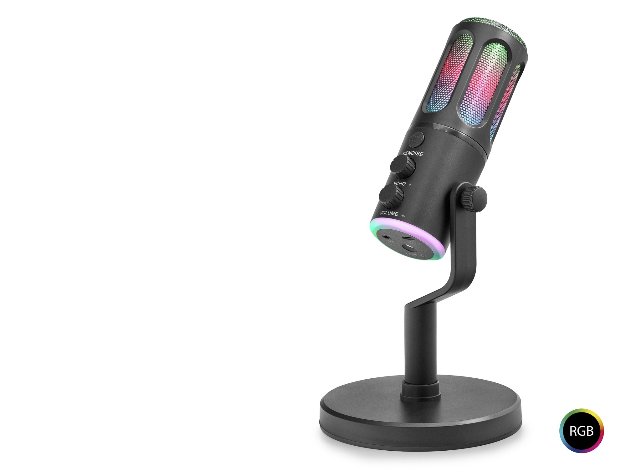 Profesyonel Rgb Mikrofon Dsp Gürültü Engelleme Reverb Echo Destekli Type-C - Siyah SU8