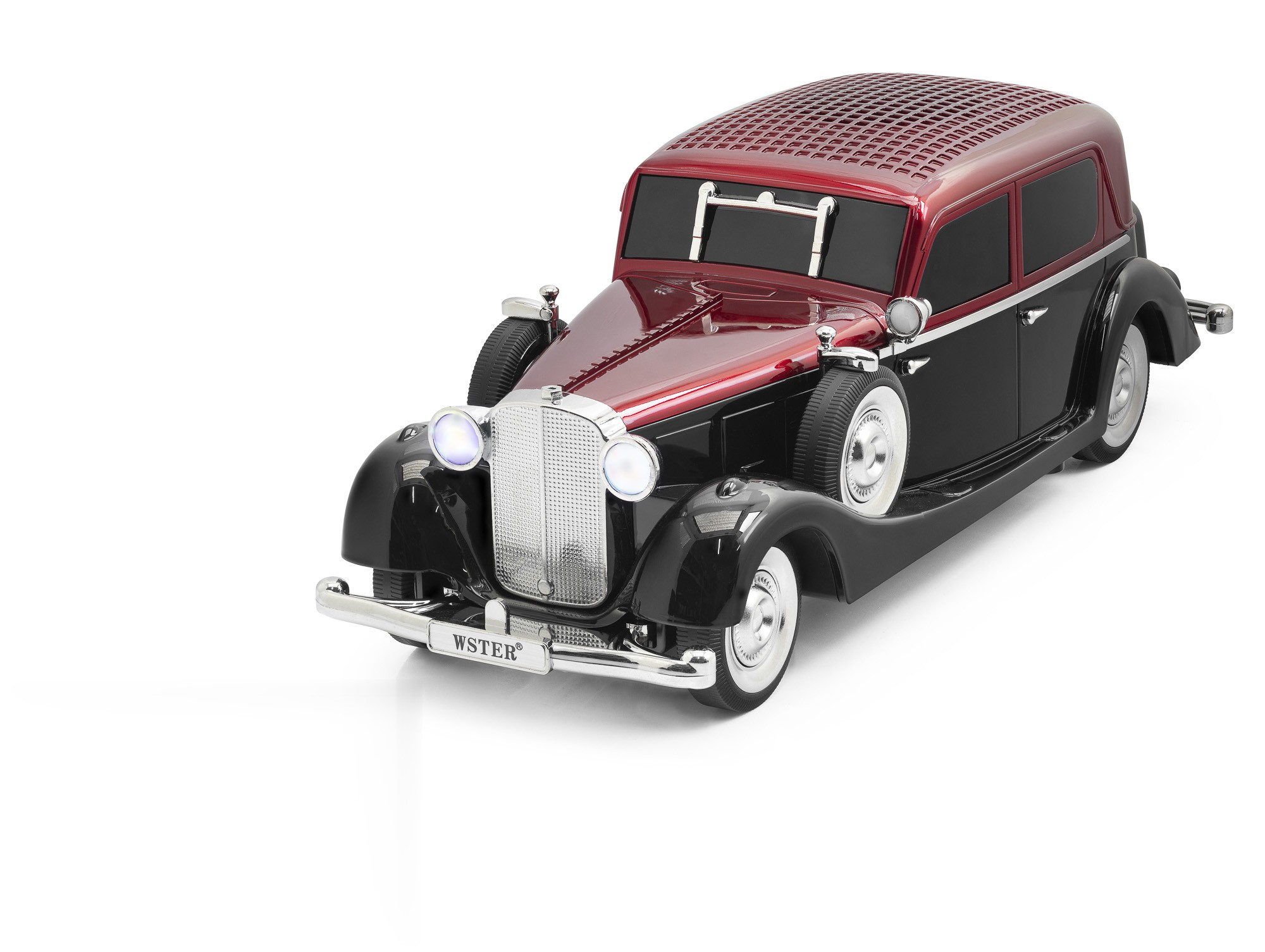 Bluetooth Hoparlör Fm Antika Araba Tasarımlı - Bordo Siyah WS1934
