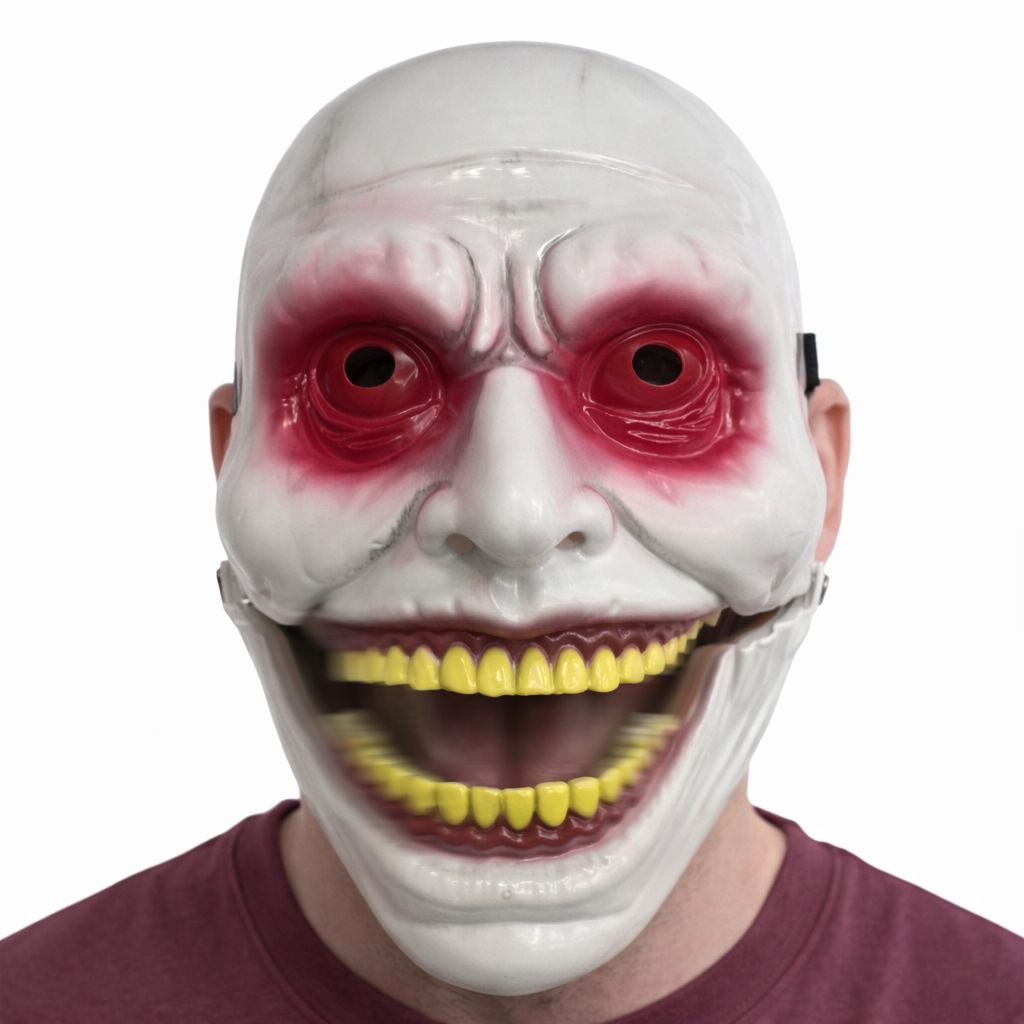 Hareketli Çene Mekanizmalı Korku Maskesi Kırmızı