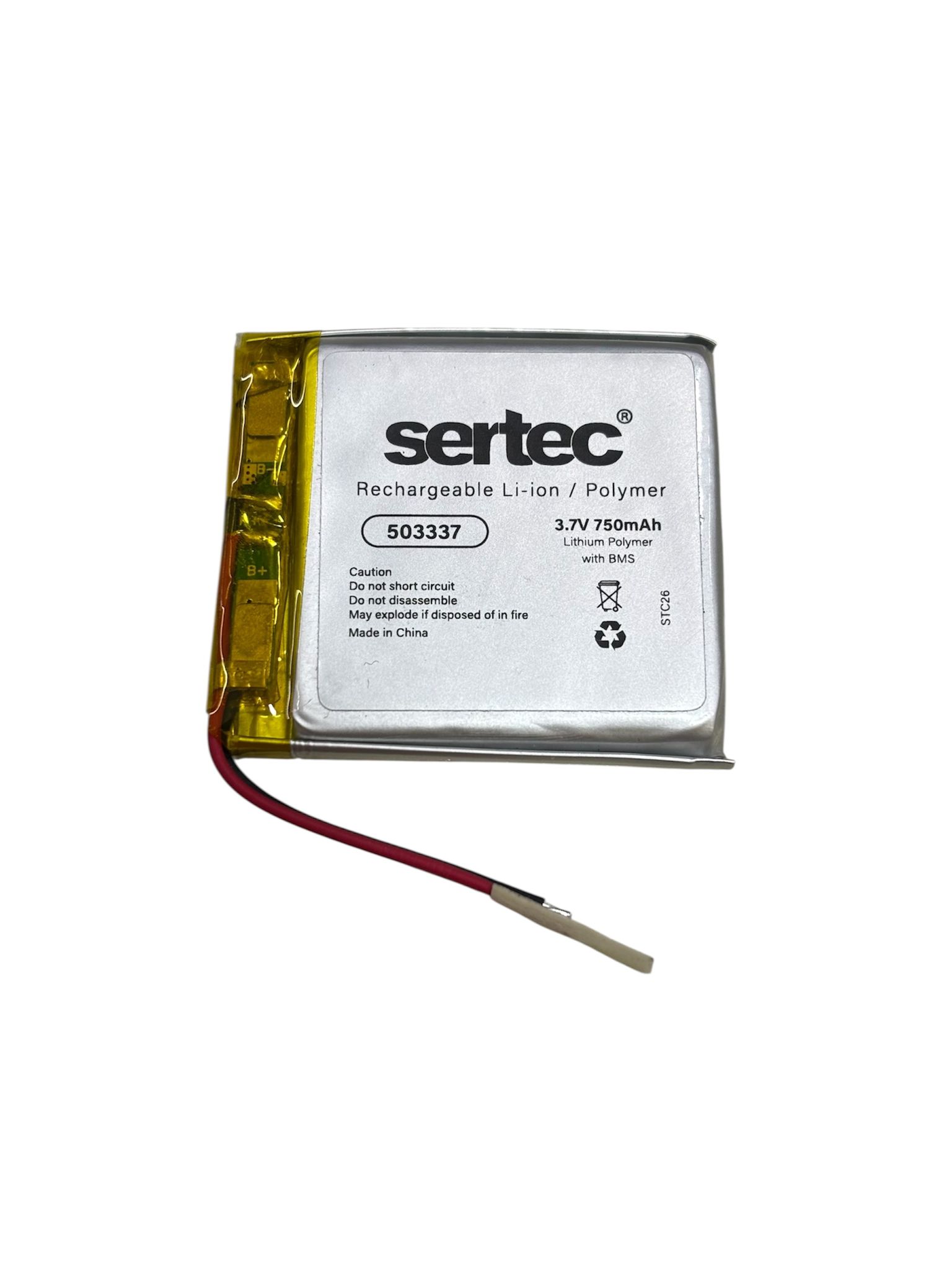 Evi̇mdeyokyok 503337 3.7V 750 Mah Li̇-Polymer Pi̇l (Devreli̇/1.5A)