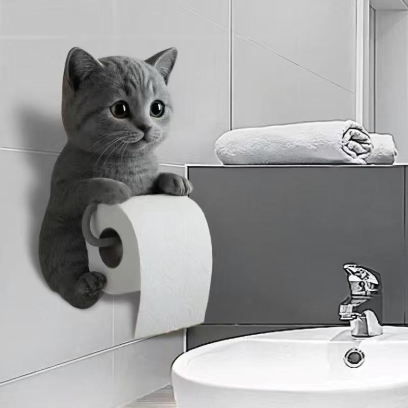 Evi̇mdeyokyok Kedi̇ Tasarımlı Tuvalet Kağıtlığı