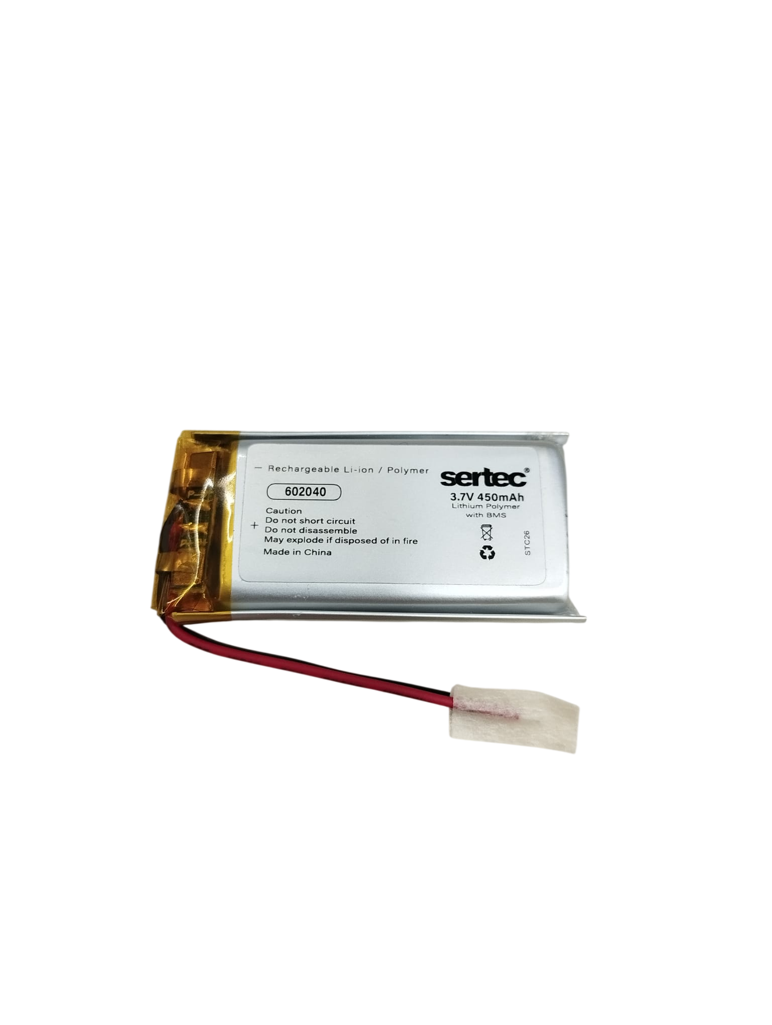 Evi̇mdeyokyok 602040 3.7V 450 Mah Li̇-Polymer Pi̇l (Devreli̇/1.5A)