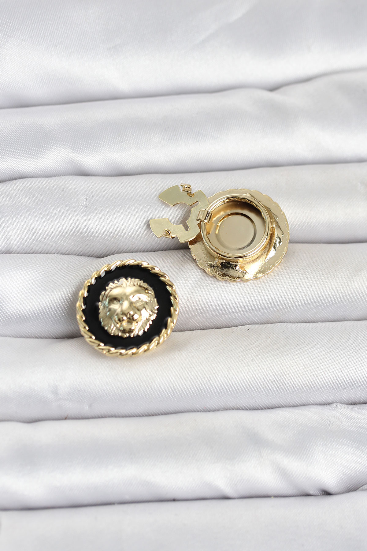 Aslan Model Gold Renk Düğme veya Manşet Broşu TJ-BR488