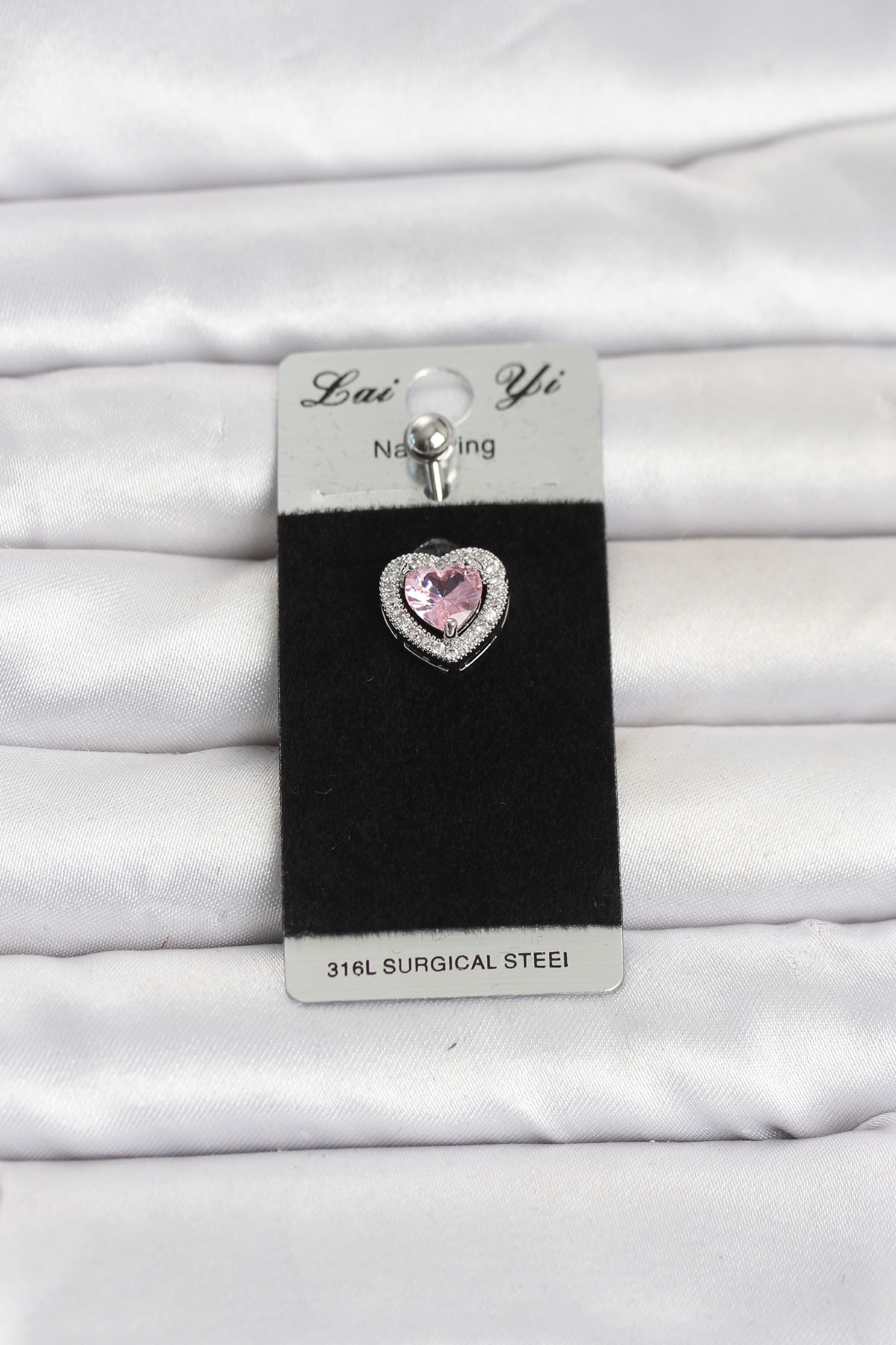 316L Cerrahi Çelik Pembe Kalp Model Göbek Piercing TJ-PR1411