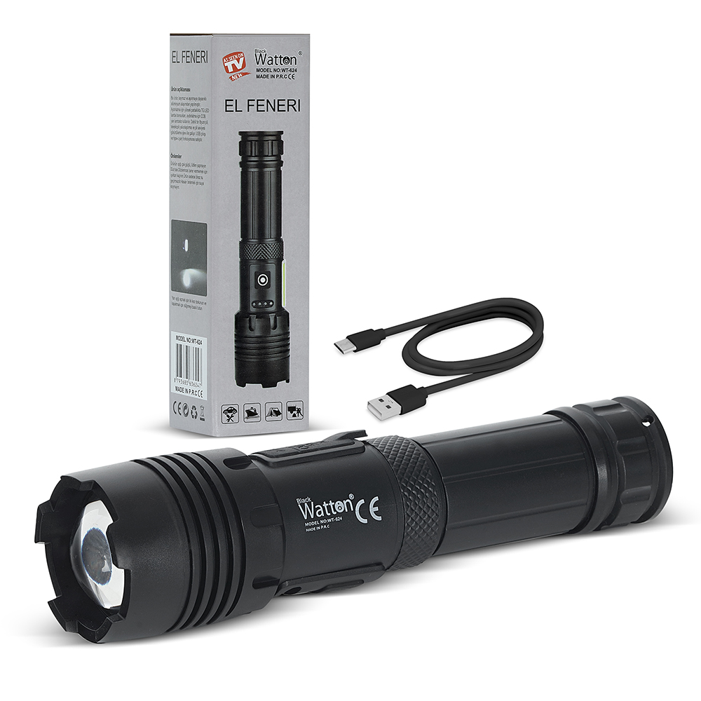 Evi̇mdeyokyok 7 Mod Tx6 Powerbank El Feneri̇ Çok Fonksi̇yonlu Led Aydınlatma Güçlü Işık Wt-624