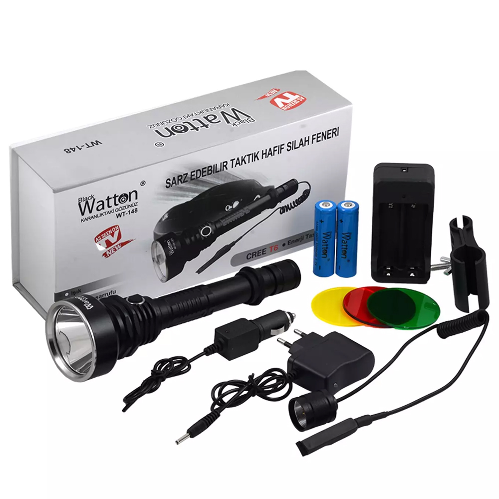Evimdeyokyok 800 Lümen Tx6 Led Cı Feneri Güçlü Aydınlatma Uzun Menzilli Profesyonel Model Wt-148