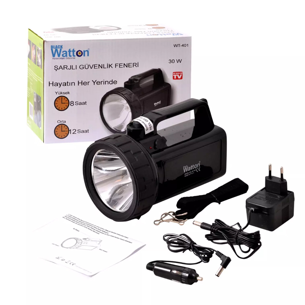 Evimdeyokyok 30W Güçlü Led Fener Yüksek Parlaklık Güvenlik Kullanımı Wt-401