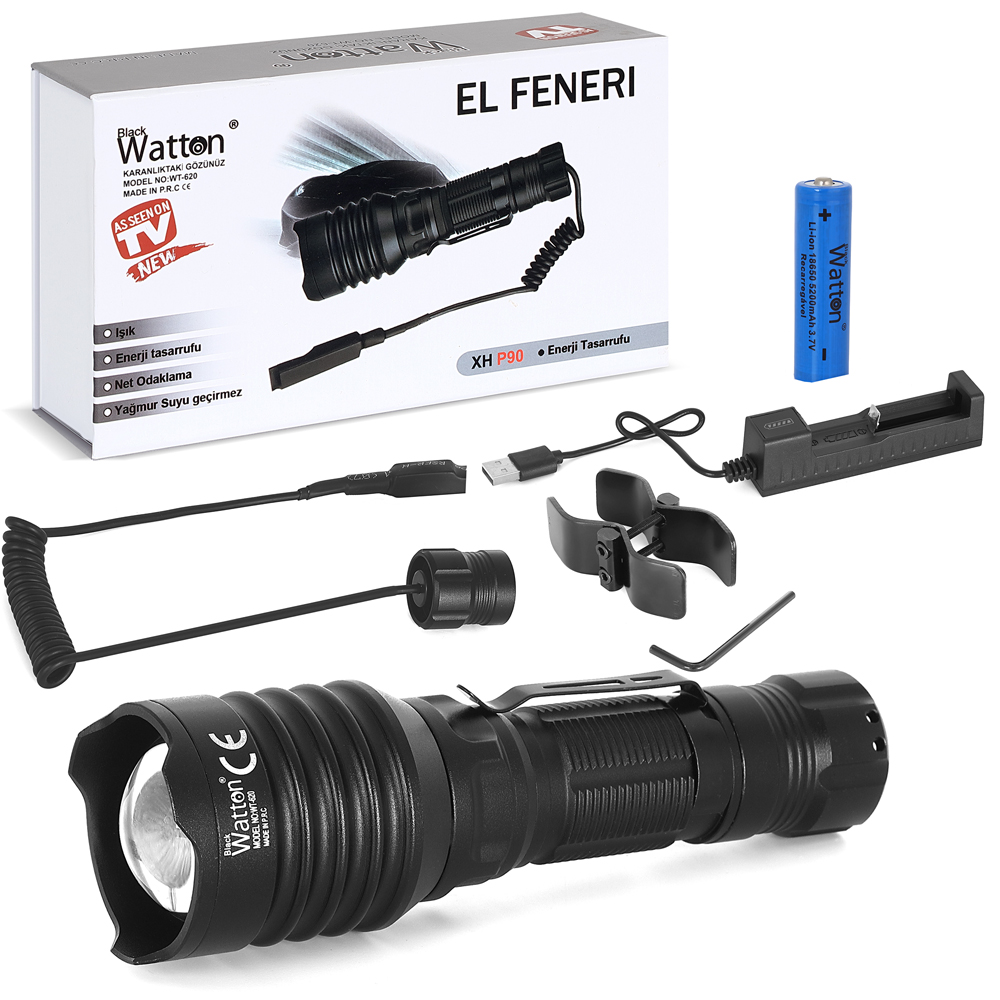 Evimdeyokyok Tg-10 Led Fener Profesyonel Ve Outdoor Kullanım Güçlü Aydınlatma Wt-620