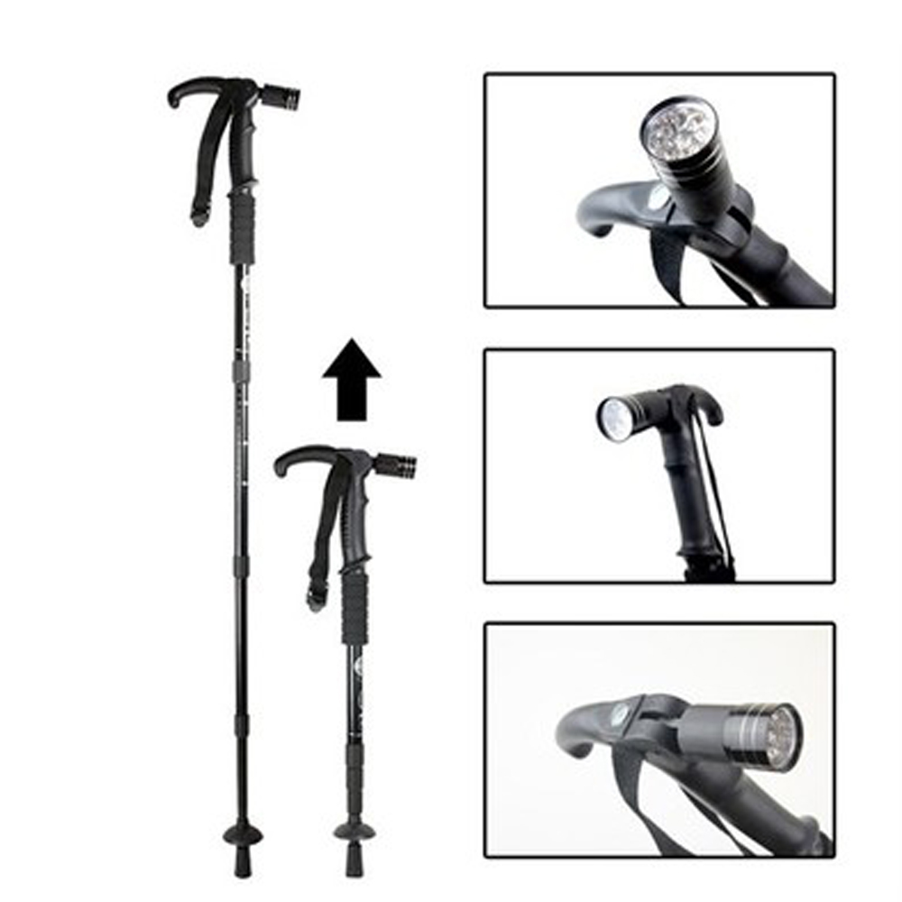 Evi̇mdeyokyok Boya Göre Ayarlı Işıklı Yürüyüş Bastonu Led Güçlü Aydınlatmalı Ergonomi̇k Tasarım Wt-002